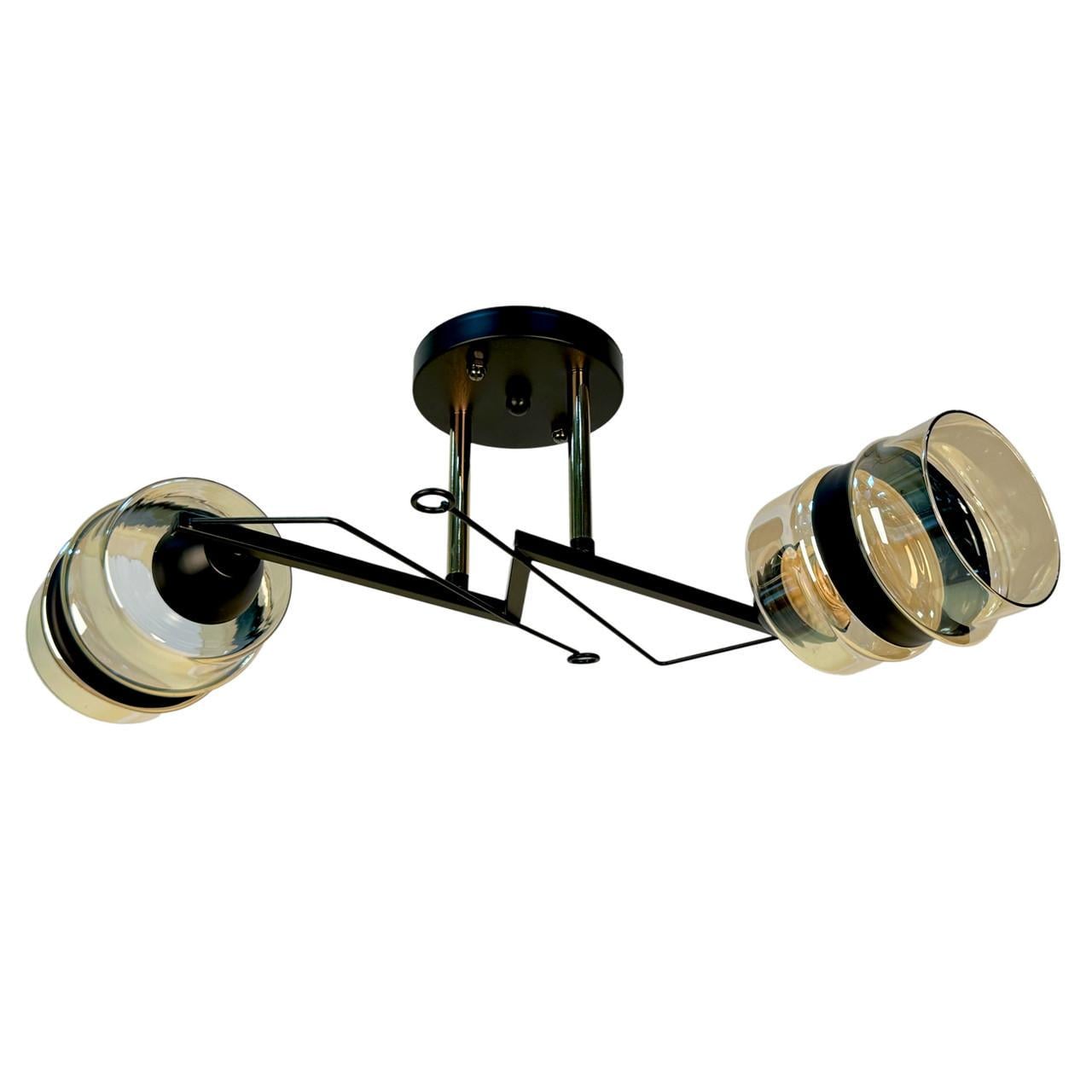 Люстра стельова на два плафони SC-6092/2BK/FG Чорний/Золотий