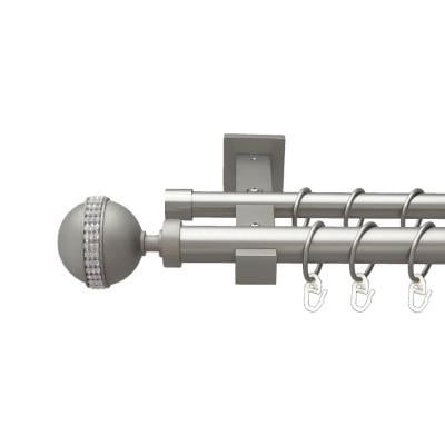 Карниз металевий двохрядний Orvit Авея Техно 25/19 мм 320 см Сатин (2898199888)