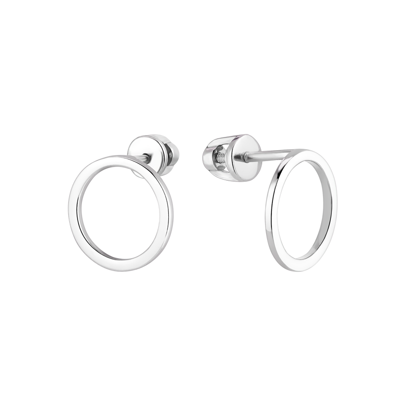 Серьги серебряные пусеты Солнце без вставок