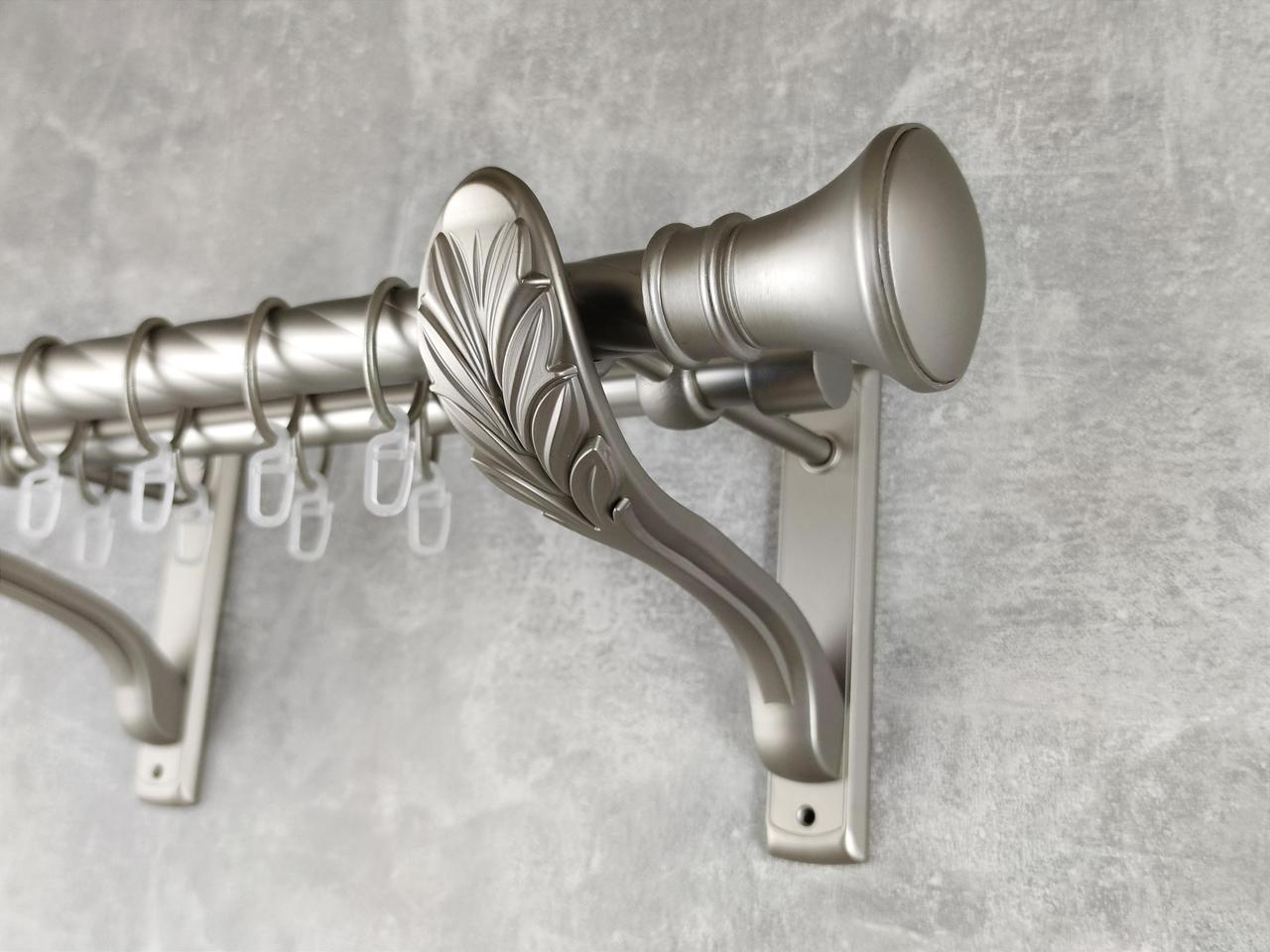 Карниз MStyle металлический для штор двухрядный Люксор 25/19 мм крученый 400 см Сатин (5011862)