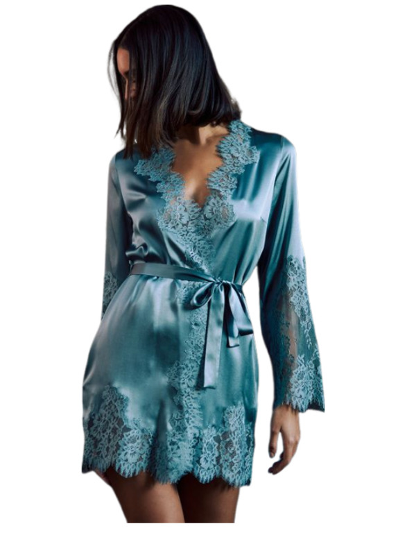 Халат жіночий шовковий Marjolaine р. 40 Сіро-блакитний (4RUB2001-cedre) Халат жіночий шовковий Marjolaine р. 40 Сіро-блакитний (4RUB2001-cedre)