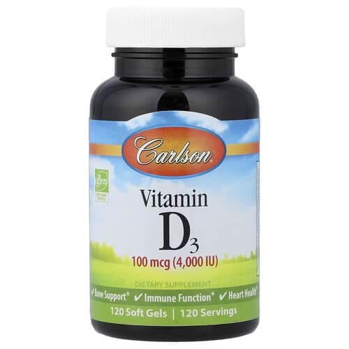 Витамин D Carlson Vitamin D3 100 mcg 4,000 IU 120 жидких капс. (CAR-01431)