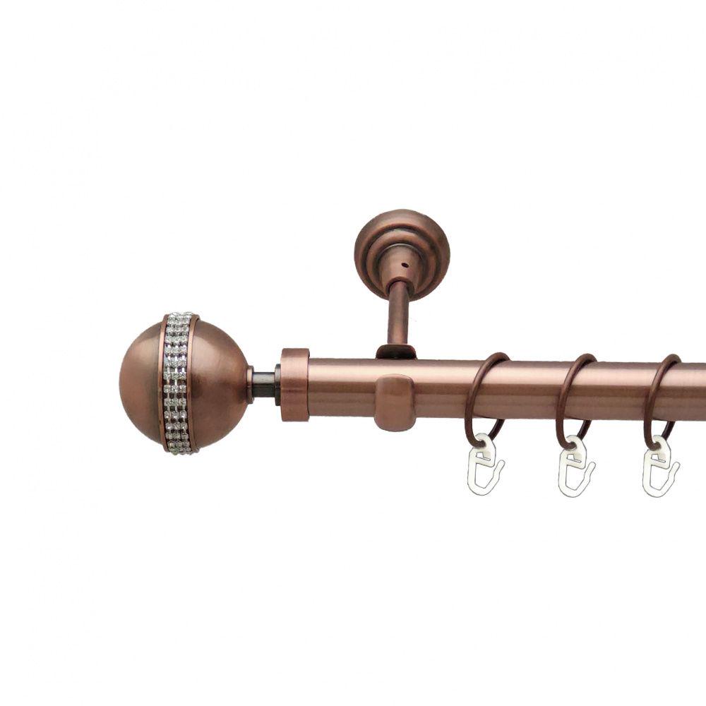 Карниз Orvit Авея металевий однорядний відкритий гладка труба кільце металеве 25 мм 180 см Мідь (00-00012426)