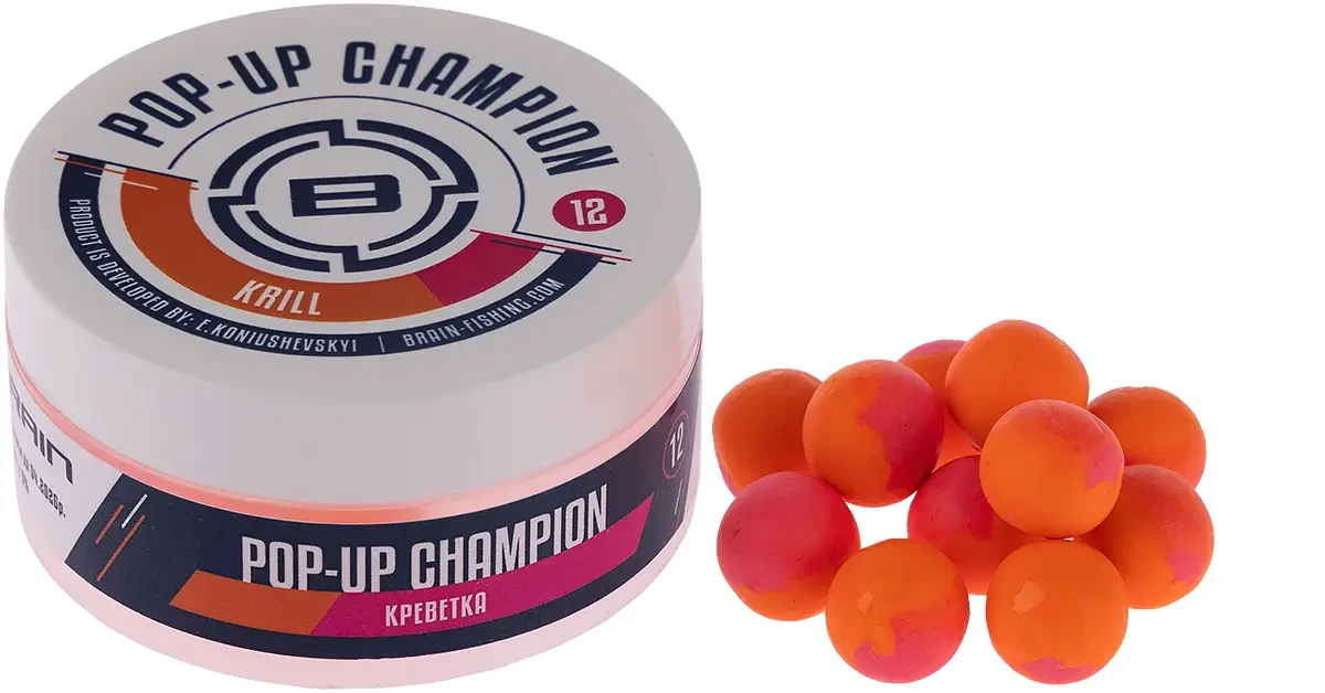 Бойлы плавающие Brain Champion Pop-Up Krill 10 мм Креветка (2897708510)