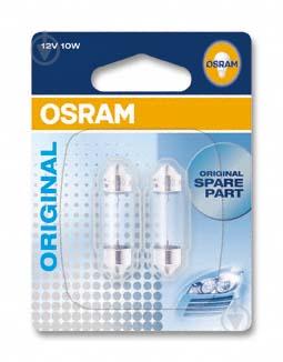 Автолампа ук. OSRAM 6438-02B C5W 28mm 12V SV8.5-8 10X2 Blister