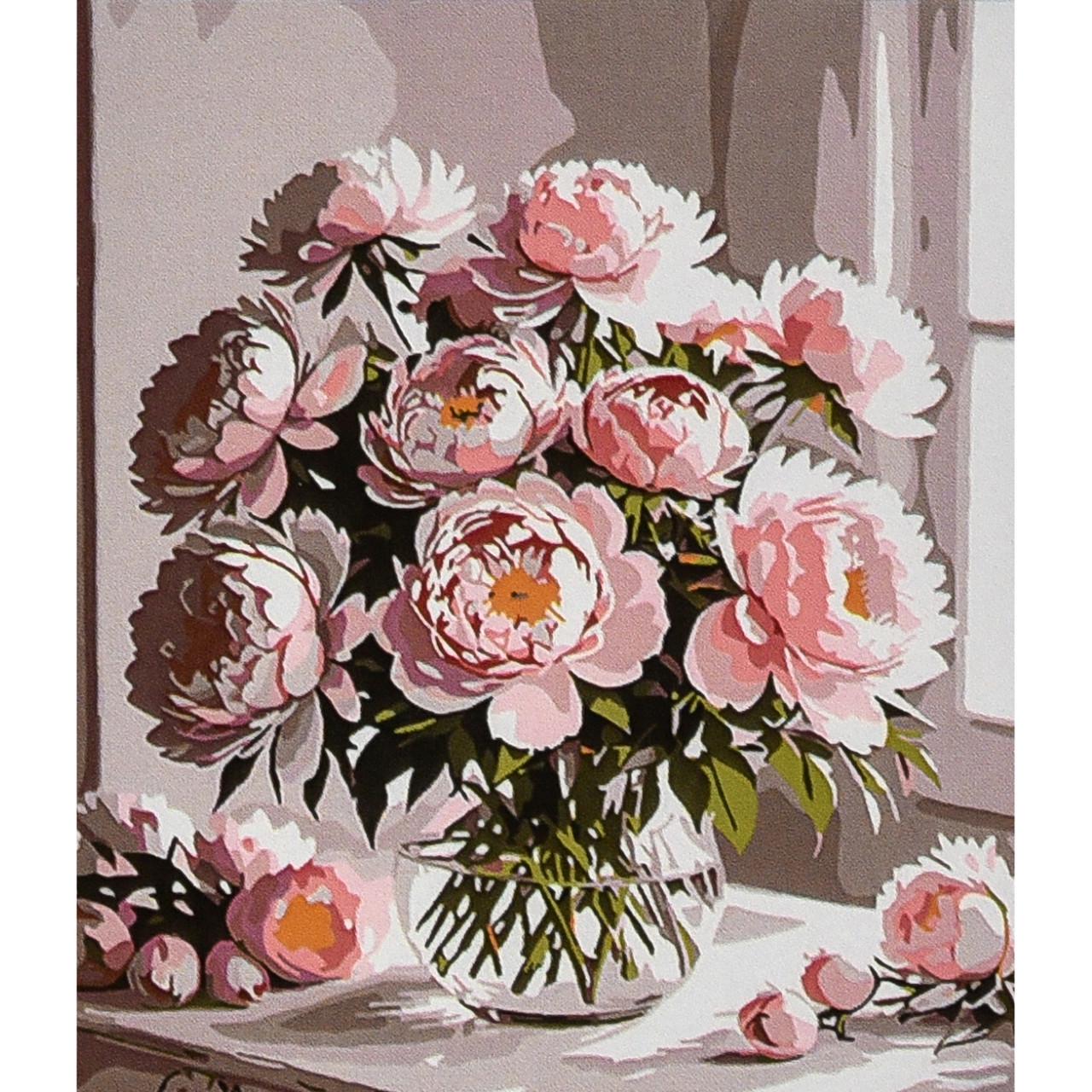 Картина по номерам Strateg Премиум Букет пионов 30х40 см (SS1195)