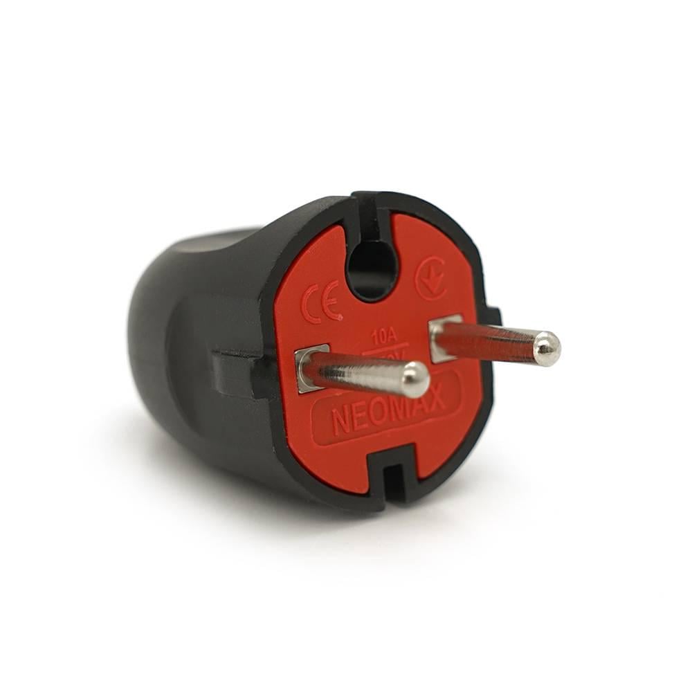 Вилка без заземлення 6А 250V A113B Black (32020)