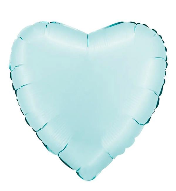 Воздушный шар Сердце Grabo 45 см Голубой сатин (10434)