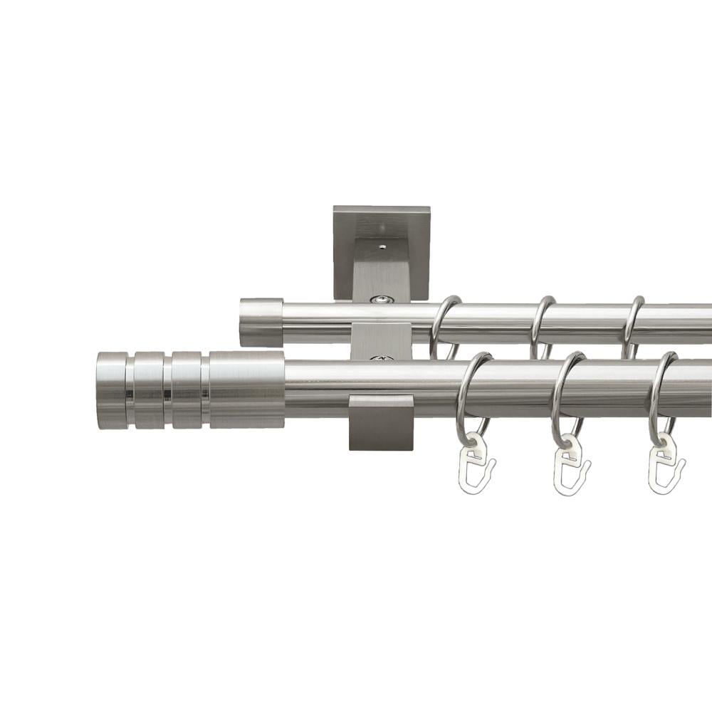 Карниз Orvit Модуло металевий дворядний техно гладка труба кільце металеве 25/19 мм 200 см Нержавіюча сталь (00-00026566)