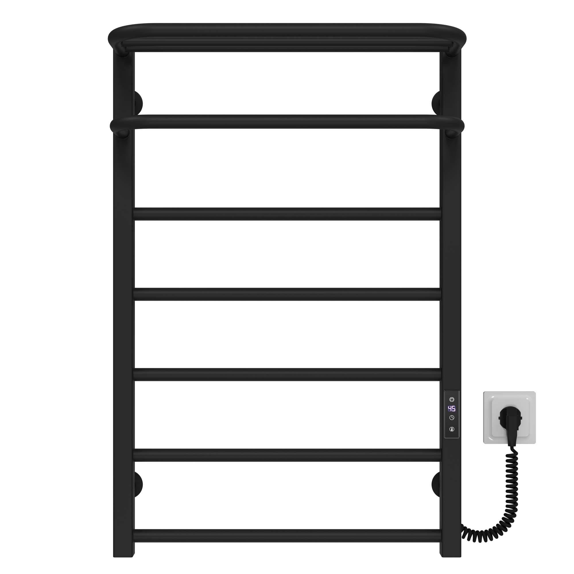 Полотенцесушитель электрический Deffi Lux Hotel П7 WD04 правое подключение нержавеющая сталь 500x800 мм Черный (A.LH.80.50.7.EBR2)