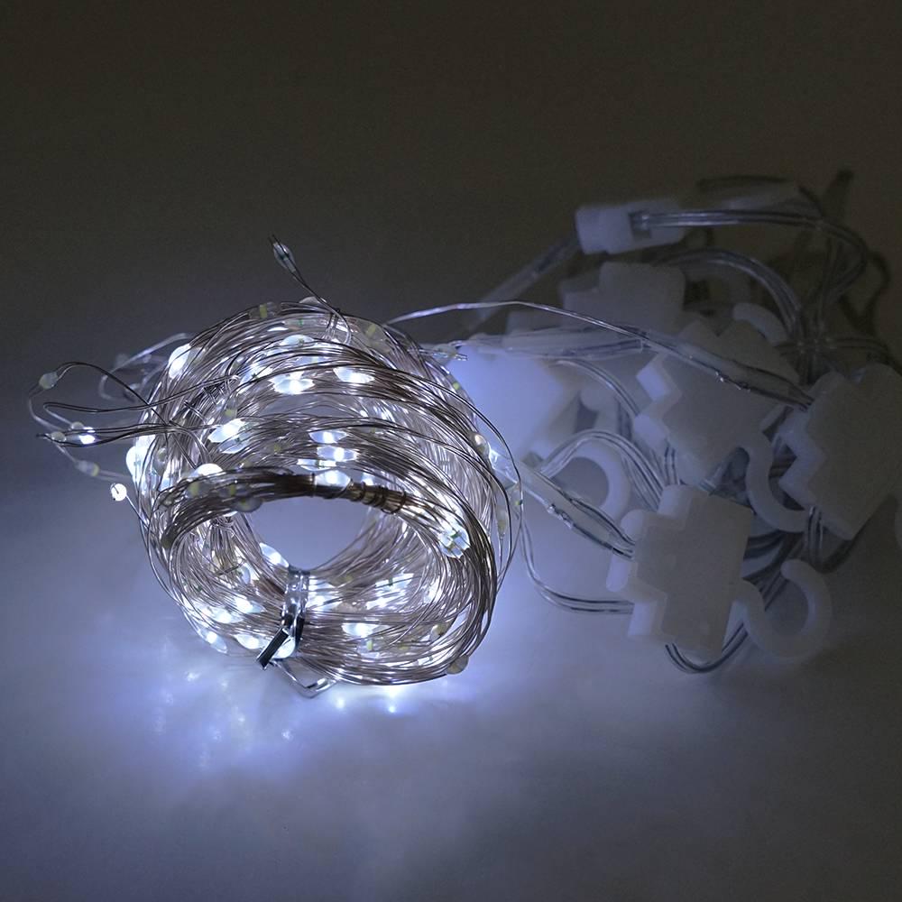 Гірлянда 200 LED шт.ора USB/пульт мідний провід 8 режимів 3х2 м прозора ізоляція White