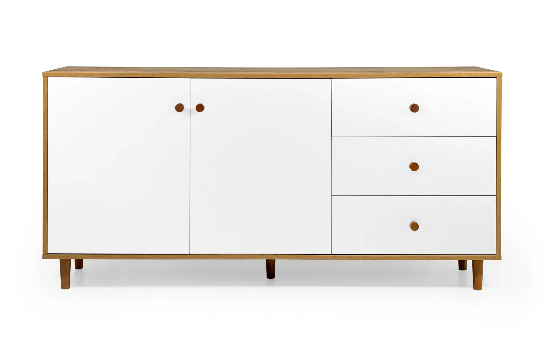 Комод з дверцятами та шухлядами Хьюге-5 1585x390x770 мм Дуб Артізан/Білий - фото 2 Комод з дверцятами та шухлядами Хьюге-5 1585x390x770 мм Дуб Артізан/Білий - фото 2