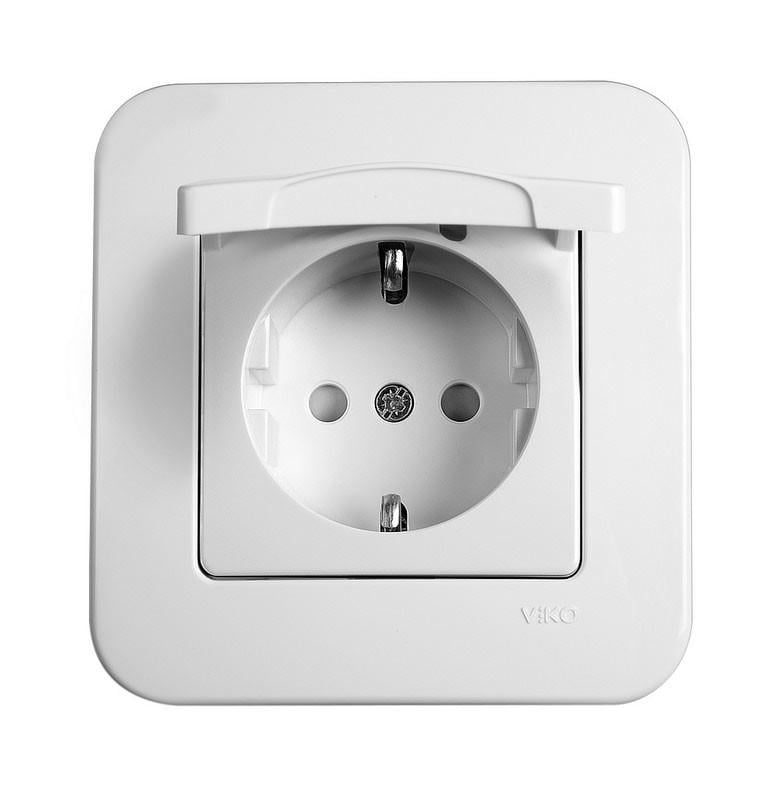 Розетка Viko Rollina з кришкою та шторками Білий (90420012)