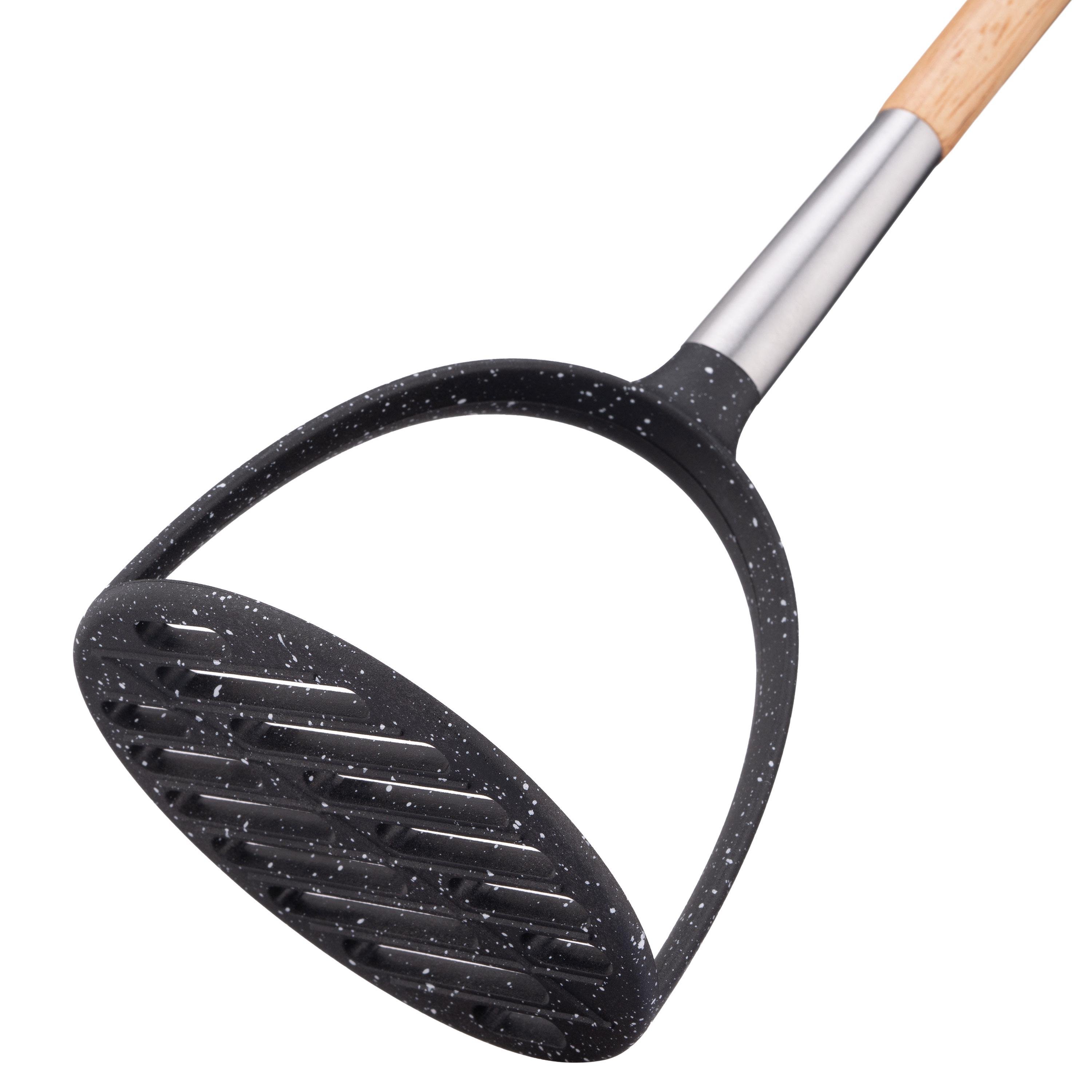 Картоплемінник Ardesto Midori нейлоновий з дерев'яною ручкою 33x10 см Чорний (613183) - фото 4 Картоплемінник Ardesto Midori нейлоновий з дерев'яною ручкою 33x10 см Чорний (613183) - фото 4