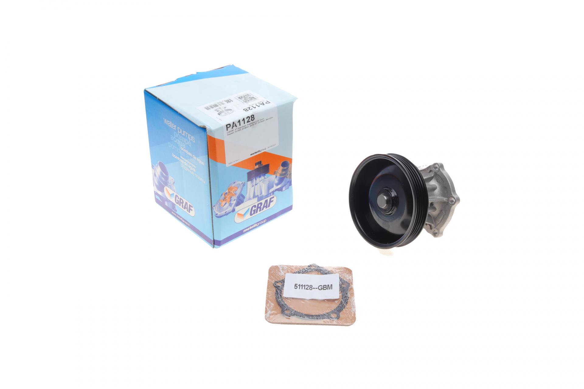 Водяная помпа Graf Chevrolet Aveo/Kalos 1.2 08-/Spark 1.0/1.2 10- R/B 7 лопастей 4 кан. (PA1128)