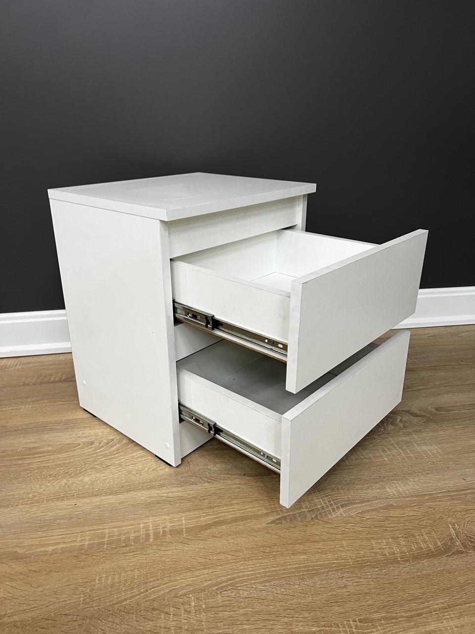 Приліжкова тумба Кватро 2 шухляди 400х480х340 мм Білий - фото 5 Приліжкова тумба Кватро 2 шухляди 400х480х340 мм Білий - фото 5