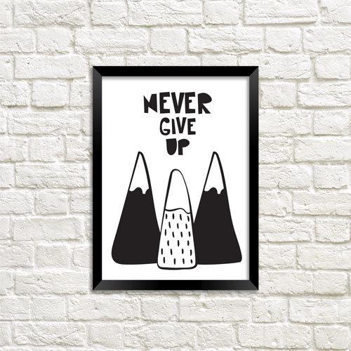 Постер в рамке Never give up 15x21 см A5 (MT5_18M028) Постер в рамке Never give up 15x21 см A5 (MT5_18M028)