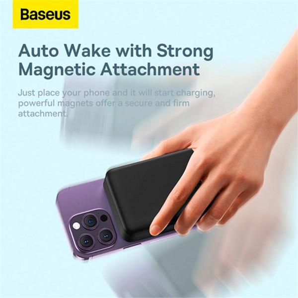 Павербанк з бездротовою зарядкою BASEUS Magnetic Mini Wireless Fast Charge Qi 15 W 2в1 20000 mAh 20 W 2,4 A QC3.0+PD3.0 Black (PPCX150001) - фото 8