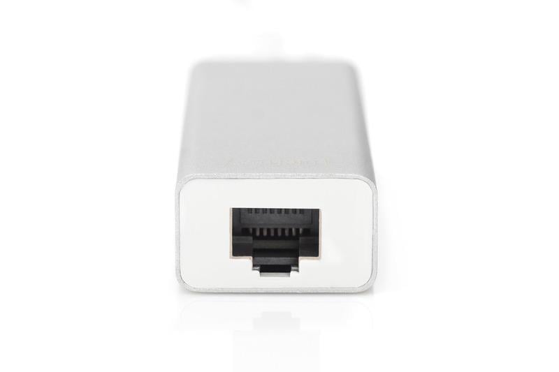 Концентратор Digitus USB-C USB 3.0 3 Port Hub/Gigabit Ethernet Сріблястий - фото 2