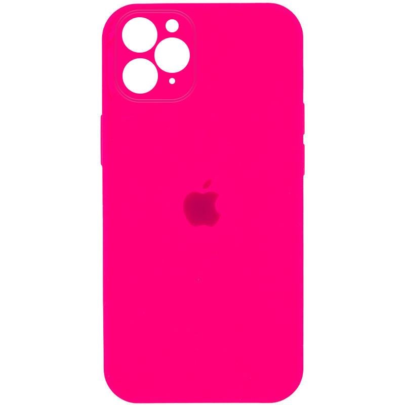 Противоударный чехол Silicone Case Square Full Camera Protective (AA) для Apple iPhone 11 Pro Max (6.5") Розовый / Barbie pink