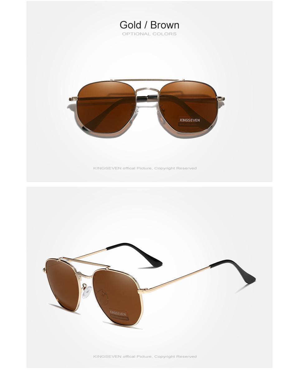 Классические солнцезащитные очки KINGSEVEN DESIGN Авиаторы с поляризованными линзами Золотой/Коричневый (N7748) - фото 3 Классические солнцезащитные очки KINGSEVEN DESIGN Авиаторы с поляризованными линзами Золотой/Коричневый (N7748) - фото 3