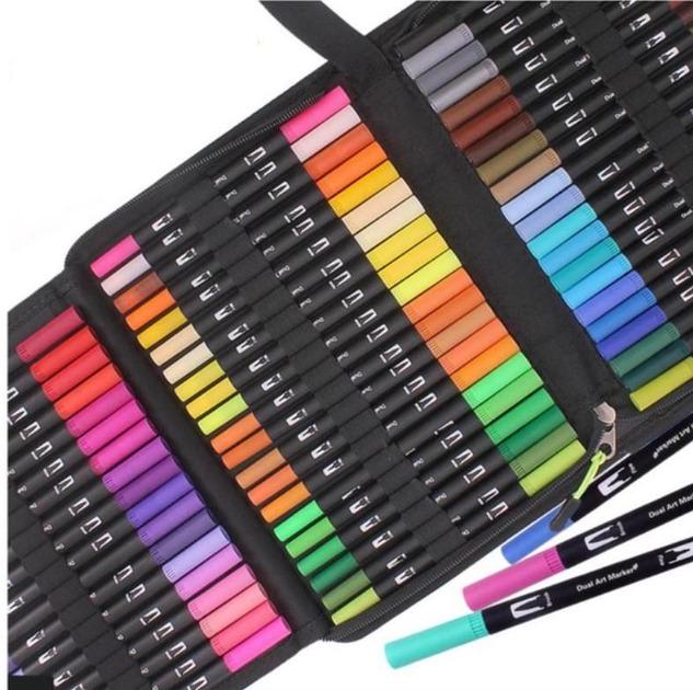 Набор маркеров двухсторонних акварельных в чехле 80 шт. (VB-80) - фото 3