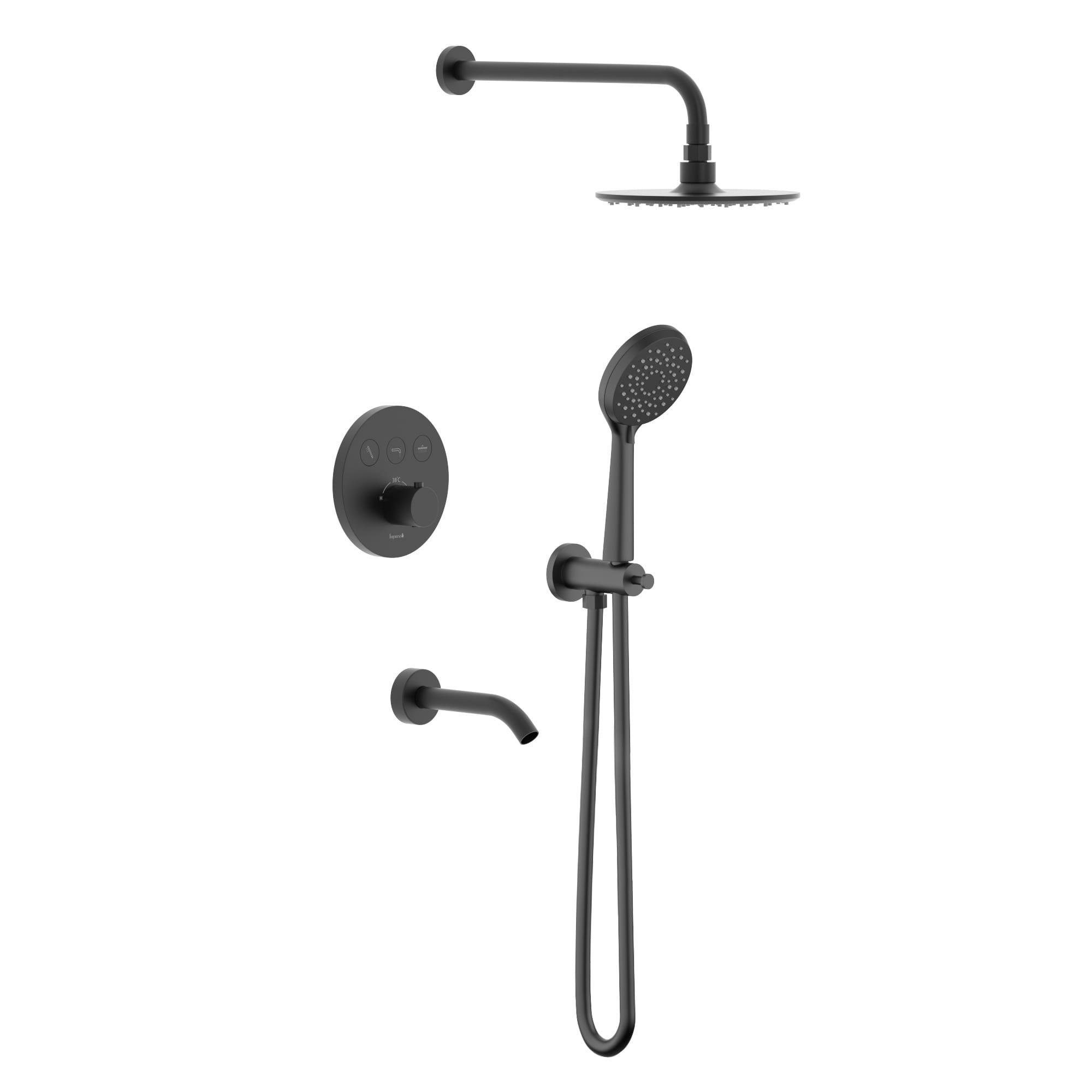 Душевая система Imprese Kucera с термостатом латунь Черный матовый (t04803410SBC)