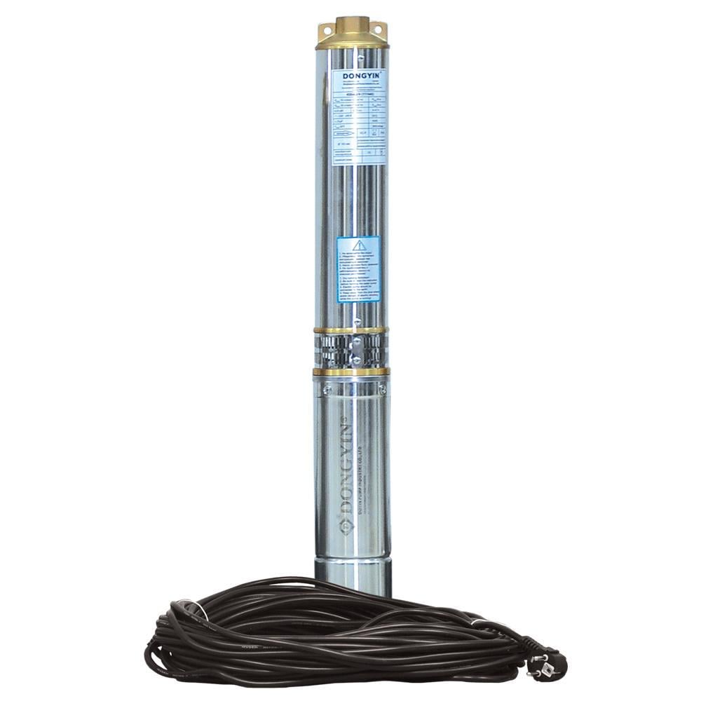 Насос центробежный Aquatica DONGYIN скважинный 1,1 кВт H 87/66 м Q 100/60 л/мин ⌀ 102 мм кабель 45 м (777474)