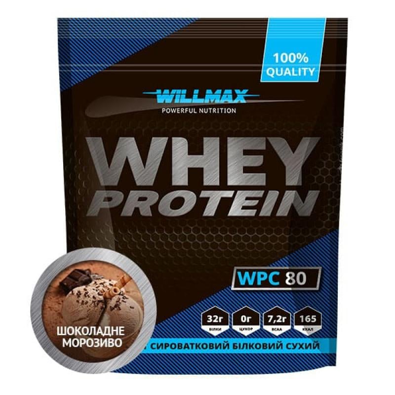 Протеїн сироватковий Willmax Whey Protein 80% 920 г Шоколадне морозиво (10561-4) - фото 1