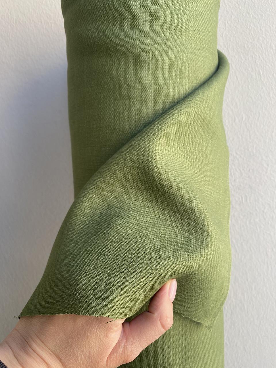 Ткань Linen Plus костюмная 100% лен Оливковый 054/372 - фото 7 Ткань Linen Plus костюмная 100% лен Оливковый 054/372 - фото 7