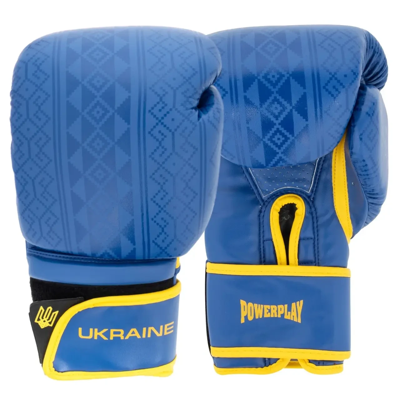 Боксерські рукавички PowerPlay 3021 Україна 16 ун. Сине-желтый (PP_3021_16oz_Blue-Yellow)