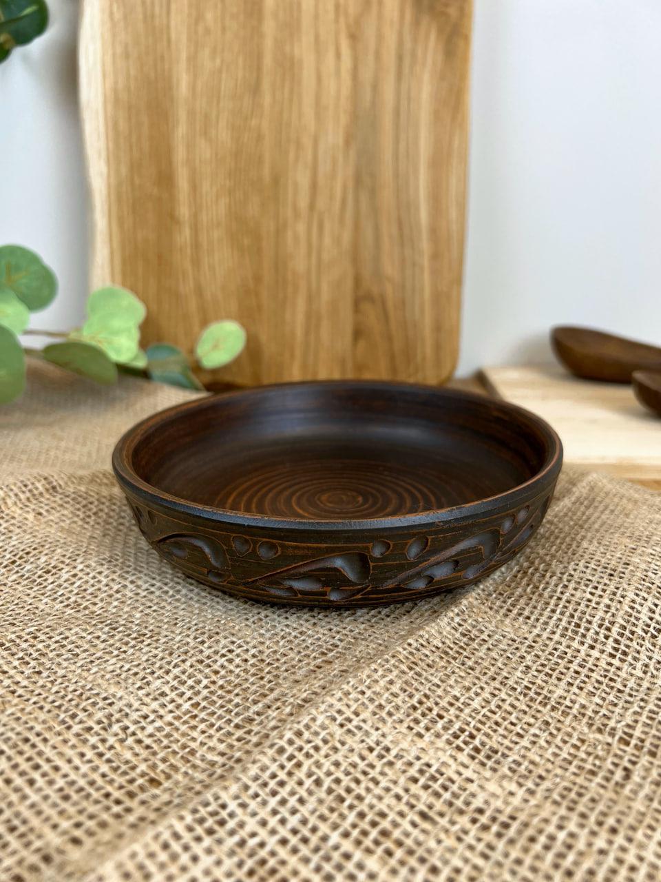 Кеца керамическая глиняная резная декор 15 см (3000-20)