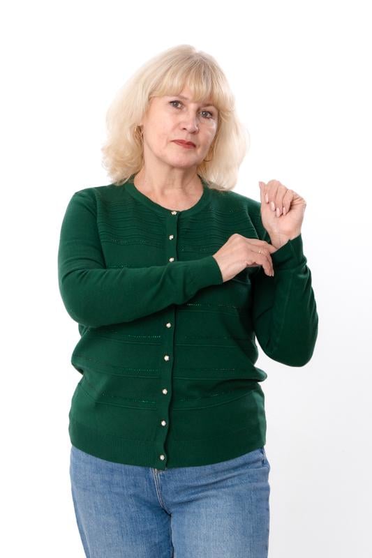 Кардиган утеплений жіночий однотонний на ґудзиках Носи Своє р. 52/54 Зелений (18101) - фото 1 Кардиган утеплений жіночий однотонний на ґудзиках Носи Своє р. 52/54 Зелений (18101) - фото 1
