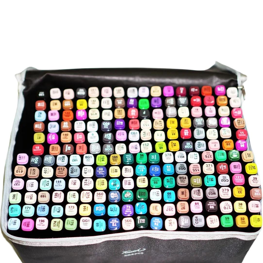 Набір двосторонніх маркерів для скетчингу Touch на спиртовій основі 204 шт. Black (3_04329) - фото 4