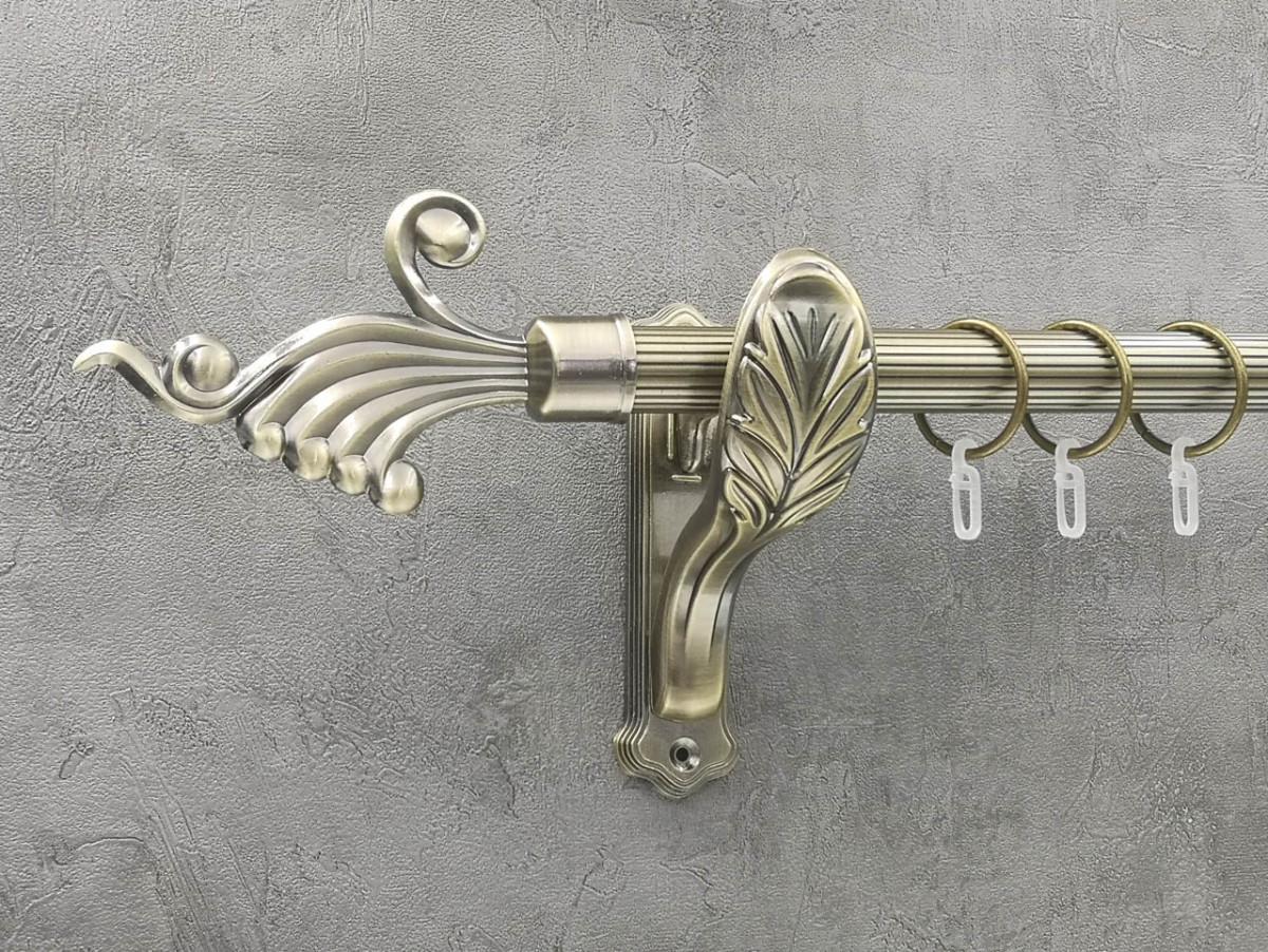 Карниз Quadrum Венус рифленая штанга одинарный ретро 25 мм 200 см Антик (262043536)