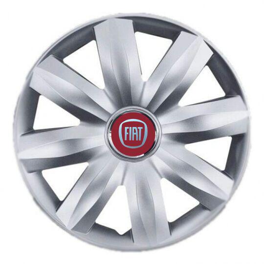 Автомобильные колпаки SKS 221 R14 с логотипом Fiat 4 шт. Серебристый