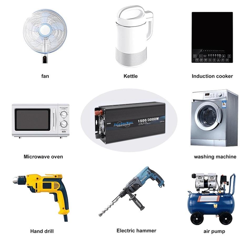 Автомобильный инвертор Houli чистый синус 5000/2500 Вт 12-220V (22613527) - фото 7 Автомобильный инвертор Houli чистый синус 5000/2500 Вт 12-220V (22613527) - фото 7