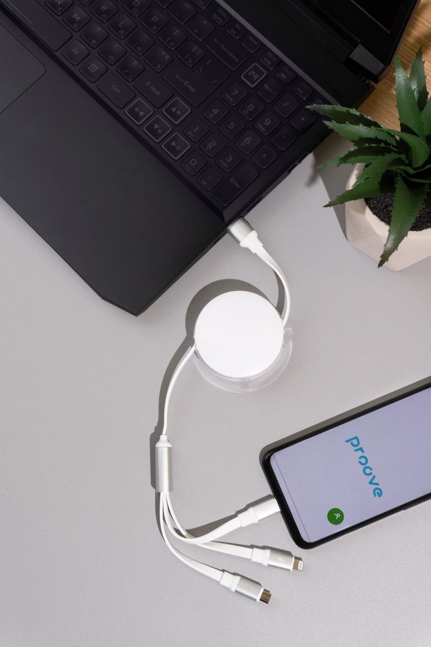 Кабель Baseus Tungsten Gold One-for-three Fast Charging Data 3в1 Micro USB/Lightning/Type-C 3,5A - фото 4