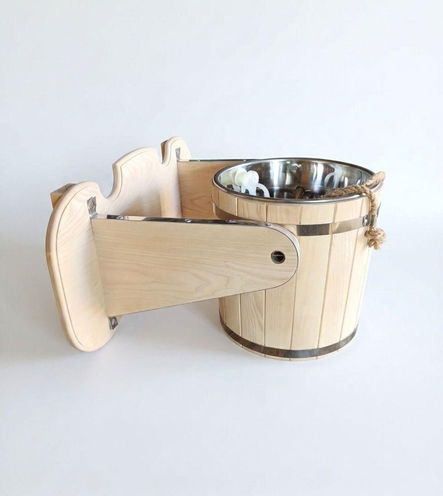 Ведро-водопад с нержавеющей вставкой ясень 10 л