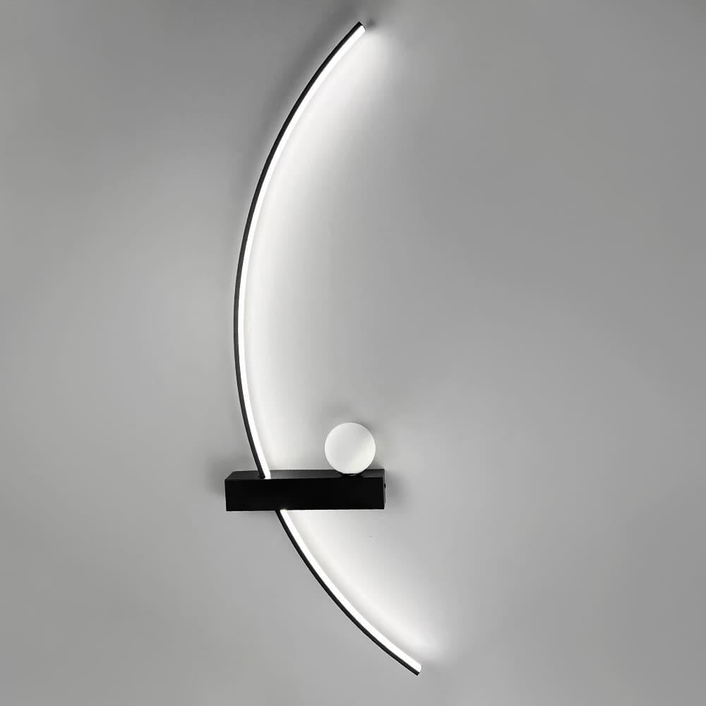 Бра дугове світлодіодне Light House LNF-17536/1000 L BK 18W з білим плафоном у лівому корпусі 100 см Чорний