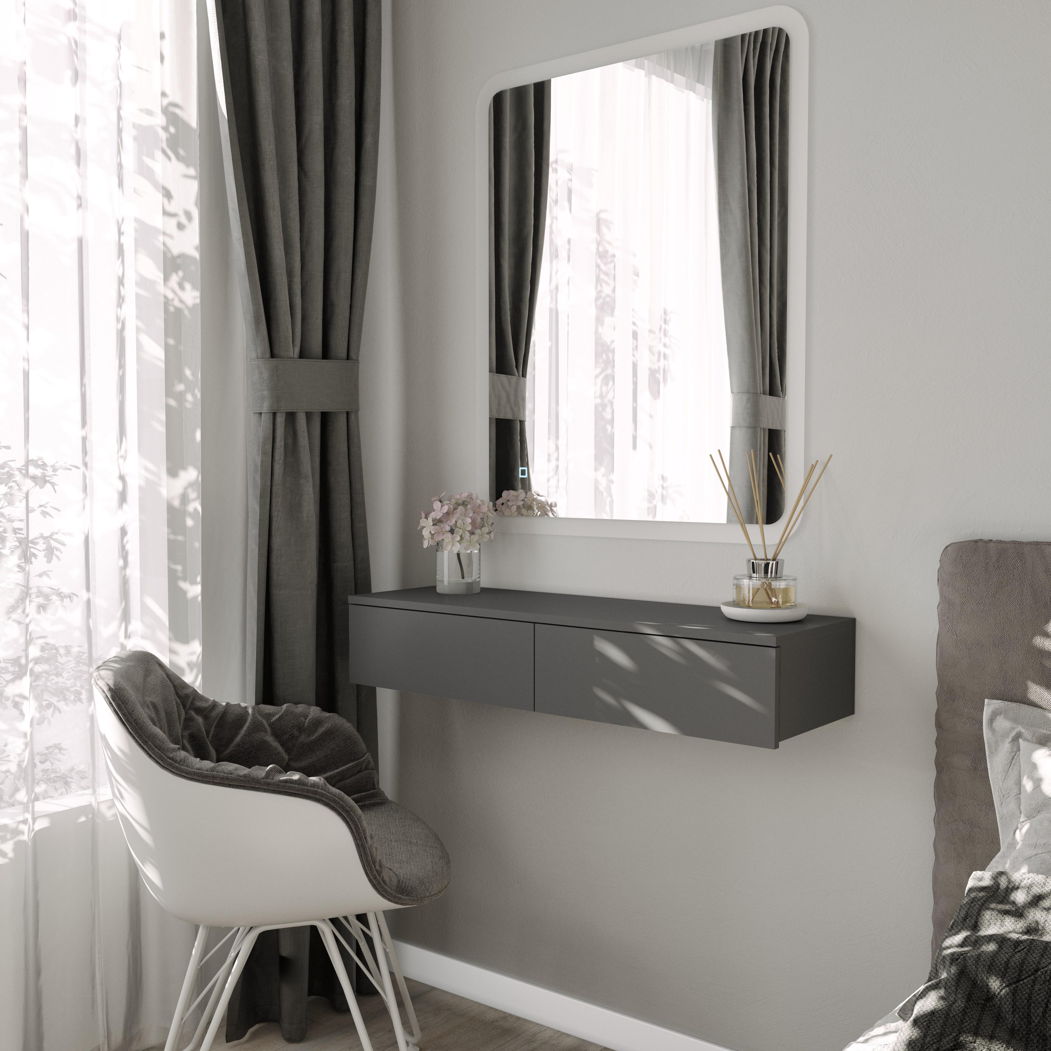 Стол косметический подвесной с двумя ящиками 1000х186х310 мм Антрацитовый (mt-226-an) Стол косметический подвесной с двумя ящиками 1000х186х310 мм Антрацитовый (mt-226-an)