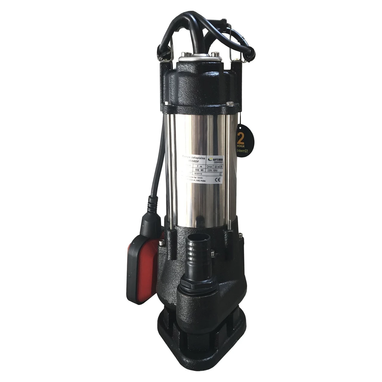 Насос фекальний з ріжучим механізмом Optima V 550 DF 0,55 кВт (11000706)