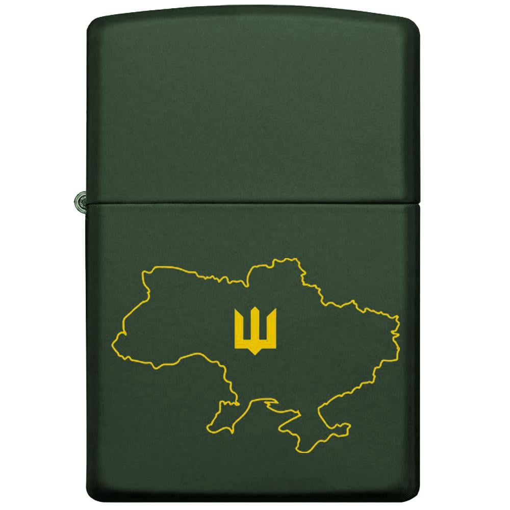Зажигалка ZIPPO 221 Ukraine Regular Green Matte