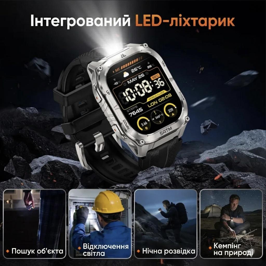 Смарт-часы тактические Kospet Tank M4С Silver — фото 8