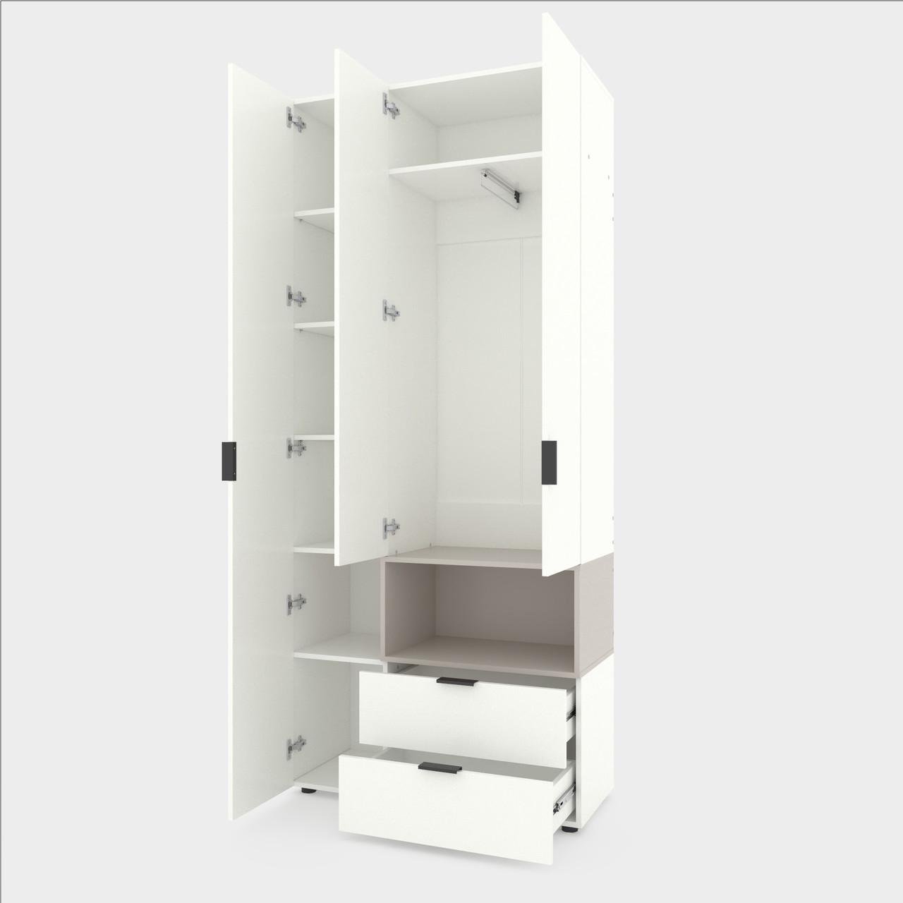 Шкаф Metkas Home A002R ЛДСП 1000x420x2300 мм Белый Снег/Кашемир - фото 1