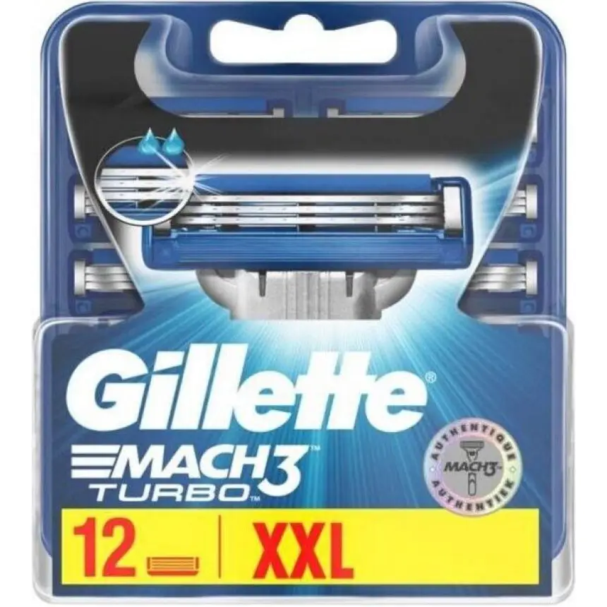 Лезвия для бритья Gillette Mach3 Turbo 12 шт. (jutqTT)