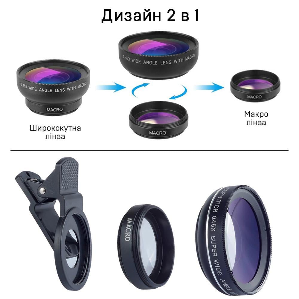 Объектив для мобильных устройств U&P Lens Set CGJ1 Black (SBO-CGJ1-BK) - фото 4