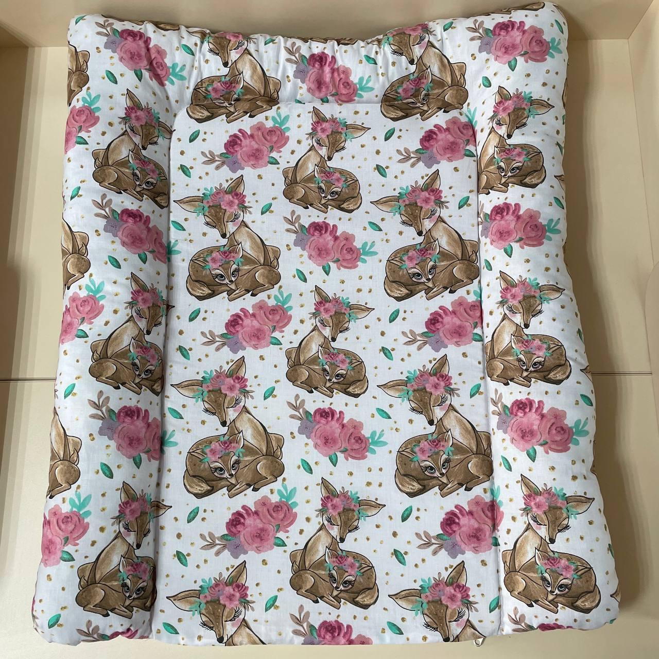 Матрас для пеленания BST с бортами синтепон съемный универсальный 70х55 см Розово-кофейный (1875669094)