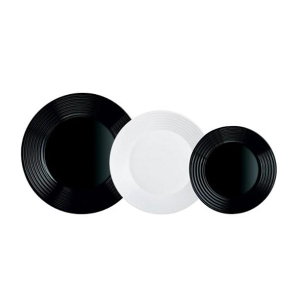 Сервіз столовий Luminarc Harena 18 пр. Black/White (N1518) - фото 2 Сервіз столовий Luminarc Harena 18 пр. Black/White (N1518) - фото 2
