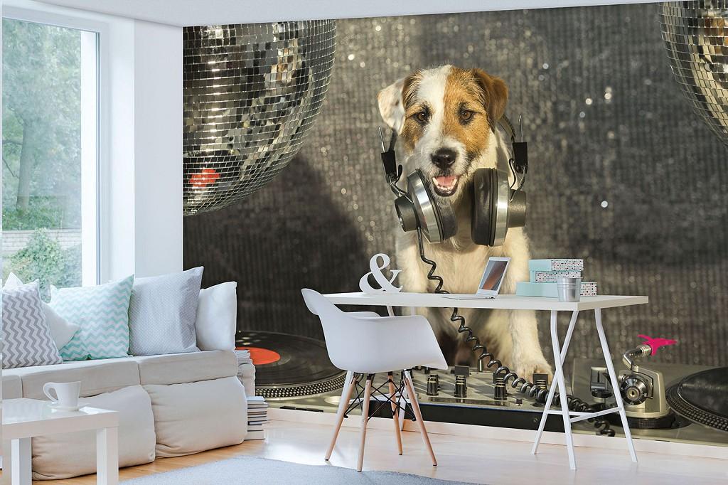 Фотошпалери флізелінові 3Д тварини 312 х 219 см Consalnet Собака з навушниками (10383VEXXL) - фото 2 Фотошпалери флізелінові 3Д тварини 312 х 219 см Consalnet Собака з навушниками (10383VEXXL) - фото 2
